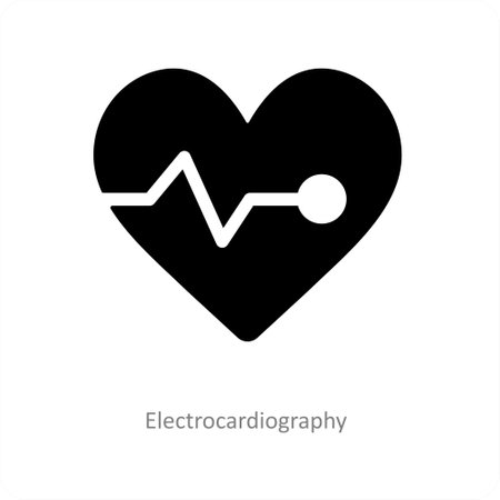 electrocardiography and heart rate icon conceptのイラスト素材