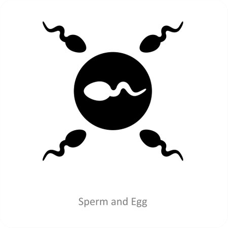 sperm and egg icon conceptのイラスト素材