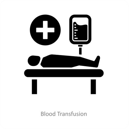 blood transfusion and hospital icon conceptのイラスト素材