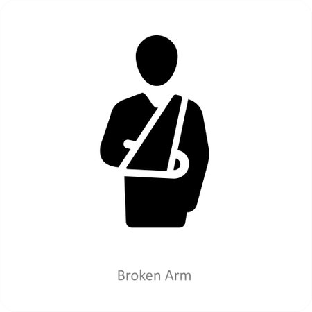 broken arm and injury icon conceptのイラスト素材
