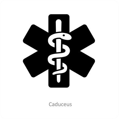 caduceus and medicine icon conceptのイラスト素材
