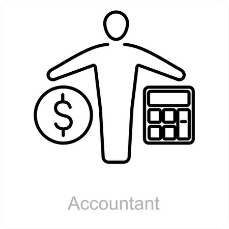 This is beautiful handcrafted pixel perfect Black line Aaccounting iconのイラスト素材