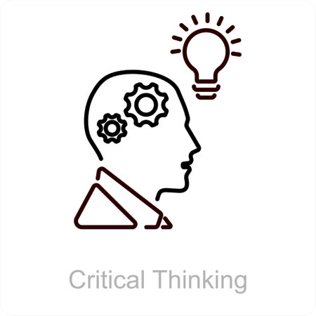 This is beautiful handcrafted pixel perfect Black Line CriticaL Thinking iconのイラスト素材