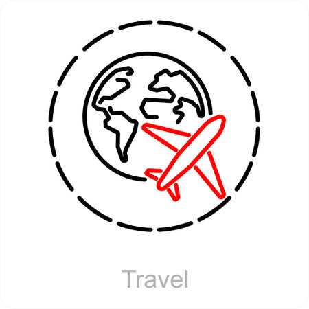 This is beautiful handcrafted pixel perfect Red and Black Line glyph Adventure iconのイラスト素材