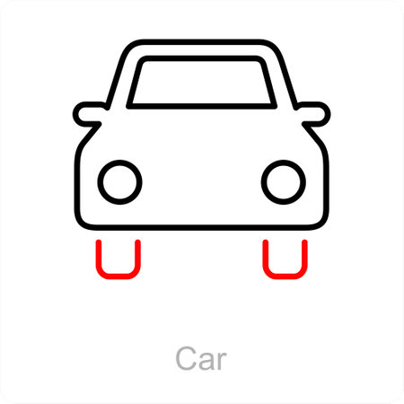 This is beautiful handcrafted pixel perfect Red and Black Line Car iconのイラスト素材