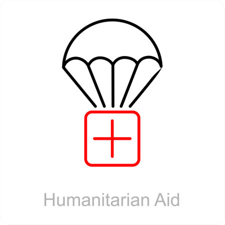 This is beautiful handcrafted pixel perfect Red and Black Line Charity and Donation iconのイラスト素材