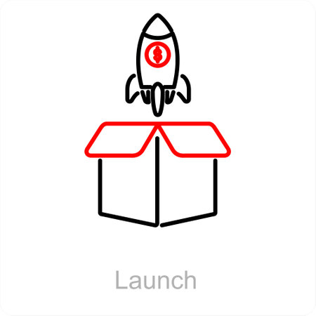 This is beautiful handcrafted pixel perfect Red and Black Line Crowdfunding iconのイラスト素材