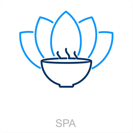 This is beautiful handcrafted pixel perfect Black and Blue Line Beauty and Spa iconのイラスト素材