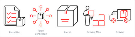 These are beautiful handcrafted pixel perfect Red and Black Line mix iconsのイラスト素材