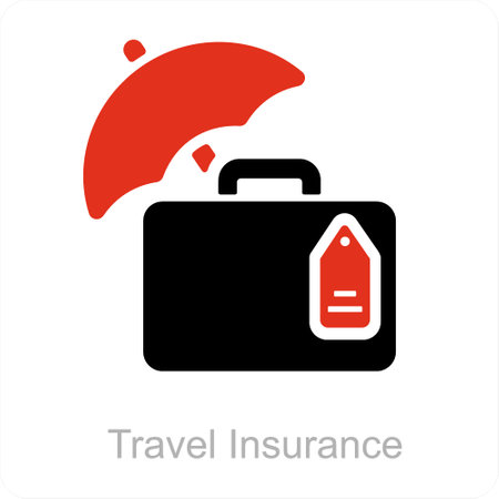 This is beautiful handcrafted pixel perfect Red and Black Filled Insurance icon.のイラスト素材