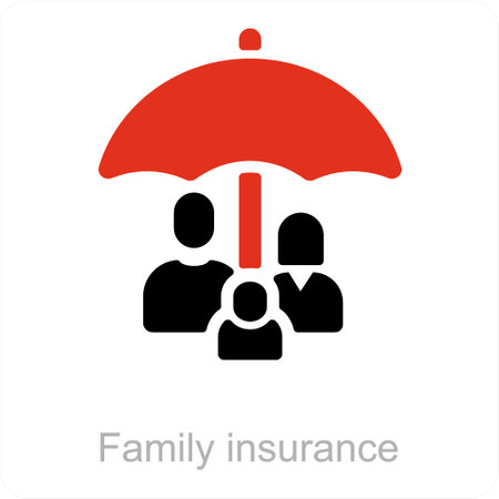 This is beautiful handcrafted pixel perfect Red and Black Filled Insurance icon.のイラスト素材