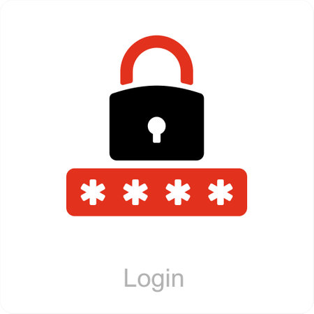 This is beautiful handcrafted pixel perfect Red and Black Filled Security icon.のイラスト素材