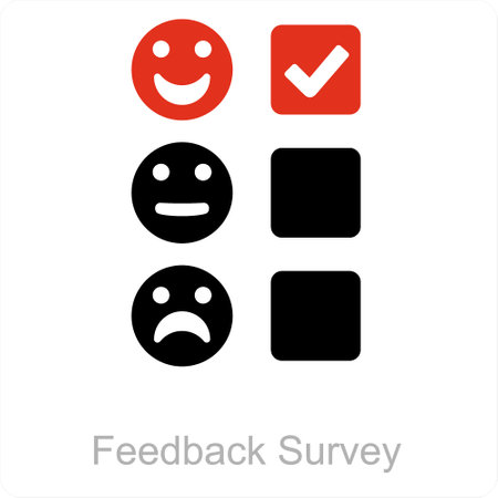 This is beautiful handcrafted pixel perfect Red and Black Filled Survey & rating icon.のイラスト素材