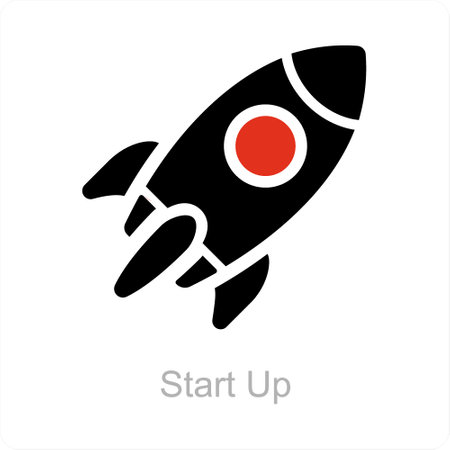 Start Up and launch icon conceptのイラスト素材