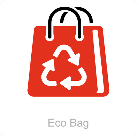 Eco Bag and ecology icon conceptのイラスト素材