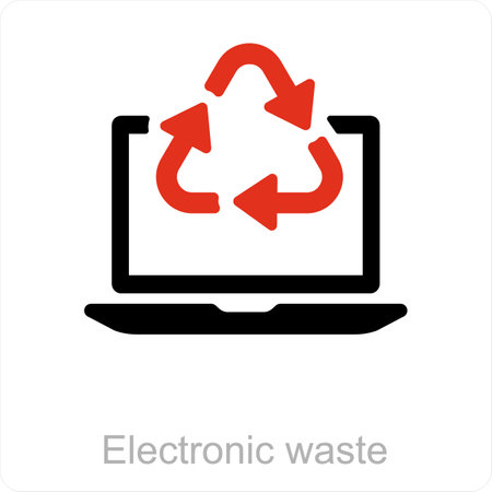 Electronic waste and recycle icon conceptのイラスト素材
