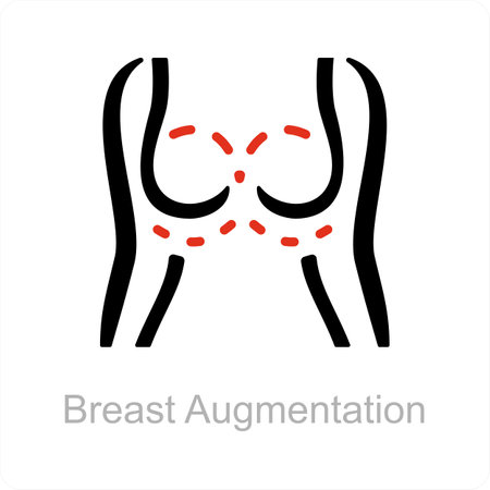 breast augmentation and abdomen icon conceptのイラスト素材