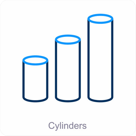 Cylinder and statistics icon conceptのイラスト素材