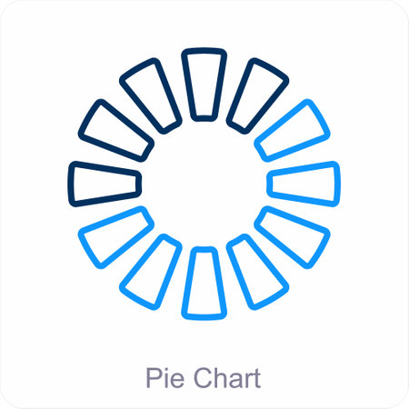 Pie chart and icon diagram conceptのイラスト素材