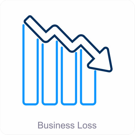 Business Loss and diagram icon conceptのイラスト素材