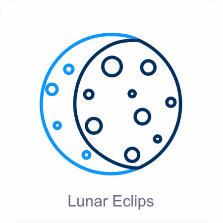 Lunar Eclipse and quarter icon conceptのイラスト素材