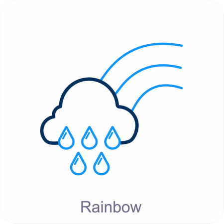 Rainbow and forecast icon conceptのイラスト素材