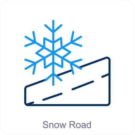 Snow Road and snowfall icon conceptのイラスト素材