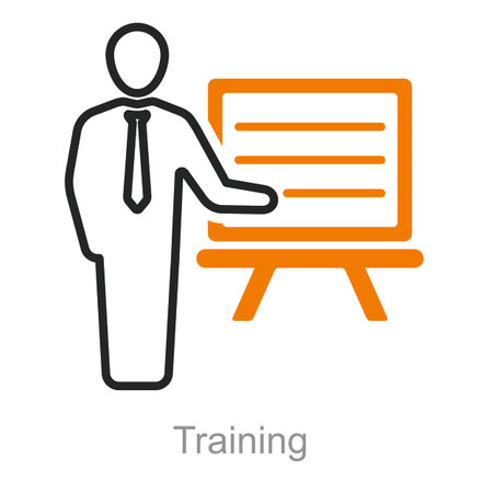 This is beautiful handcrafted pixel perfect Duo line Black and Orange Recruitment iconのイラスト素材