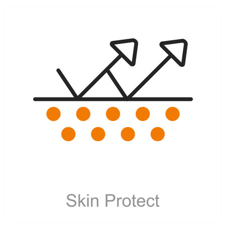 This is beautiful handcrafted pixel perfect Duo line Black and Orange Sun Protection iconのイラスト素材