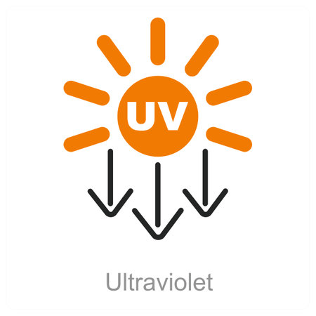 This is beautiful handcrafted pixel perfect Duo line Black and Orange Sun Protection iconのイラスト素材