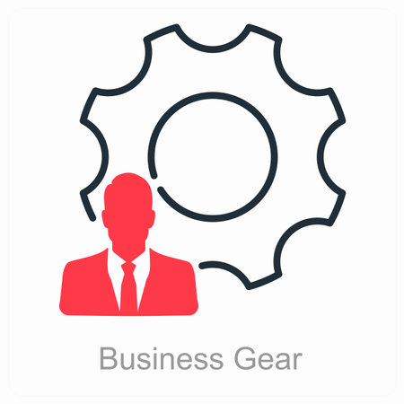 This is beautiful handcrafted pixel perfect Duo line Black and red Settings and Configuration iconのイラスト素材