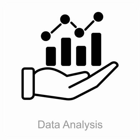 This is beautiful handcrafted pixel perfect Duo line Black Statistics iconのイラスト素材