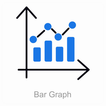 This is beautiful handcrafted pixel perfect Duo line Black and blue Statistics iconのイラスト素材