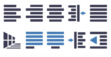A set of 10 editing tools icons as Symmetrical Scale, symmetryのイラスト素材