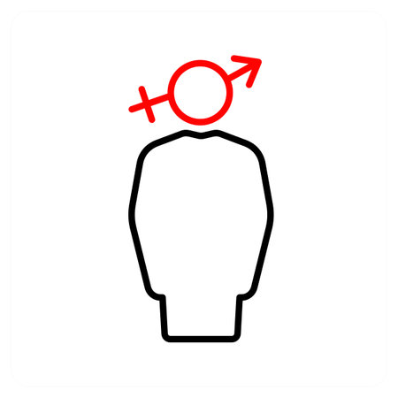 This is beautiful handcrafted pixel perfect red and black line gender iconのイラスト素材