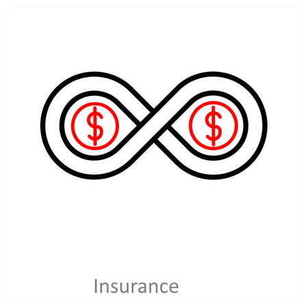 This is beautiful handcrafted pixel perfect red and black line insurance iconのイラスト素材