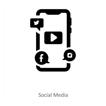 These are black filled Social iconsのイラスト素材