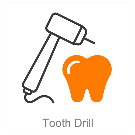 Tooth Drill and Dental care icon conceptのイラスト素材