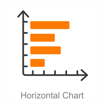 Horizontal Chart and Diagram icon conceptのイラスト素材