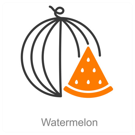Watermelon and Food icon conceptのイラスト素材