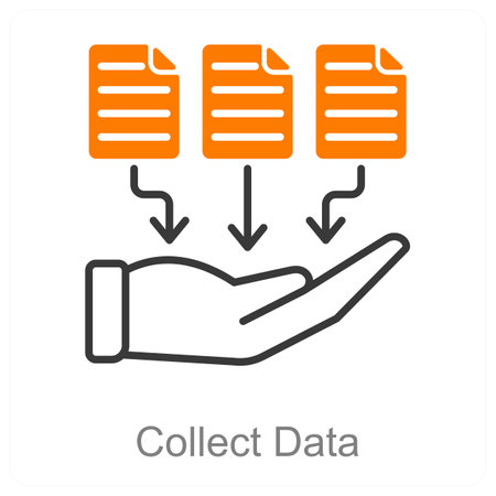 Collect Data and GDPR icon conceptのイラスト素材