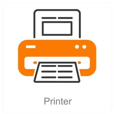 Printer and document icon concept