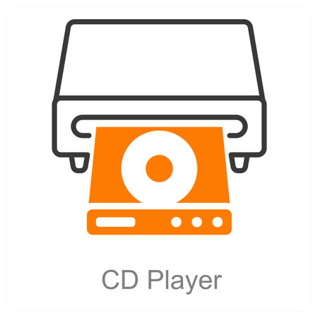 CD Player and music icon conceptのイラスト素材
