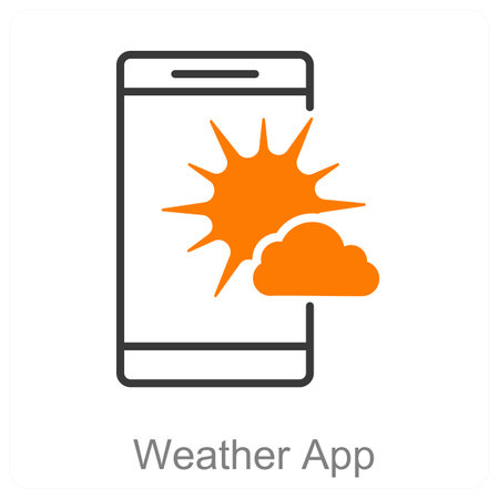 Weather App and nature icon conceptのイラスト素材