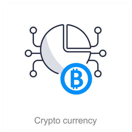 Crypto Currency and bitcoin icon conceptのイラスト素材