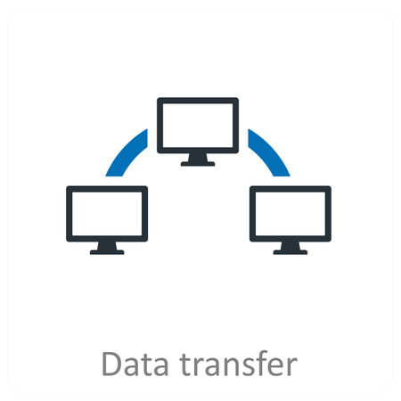Data transfer and transfer icon conceptのイラスト素材