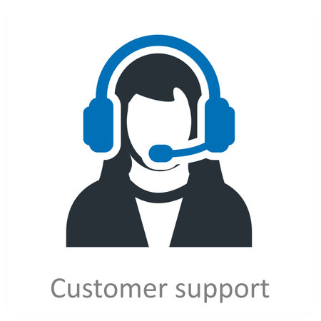 Customer support and services icon conceptのイラスト素材