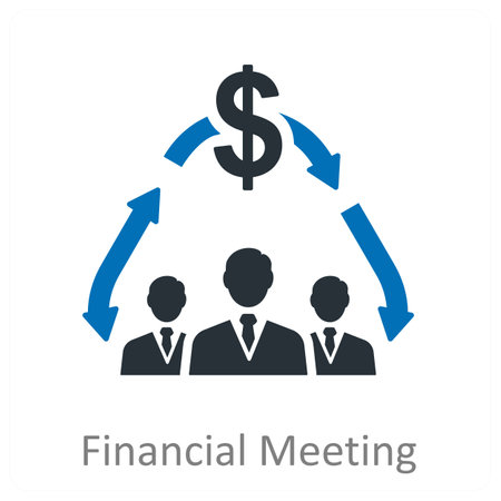 Financial Meeting and stragety icon conceptのイラスト素材