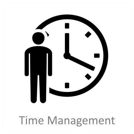 Time Management and clock icon conceptのイラスト素材