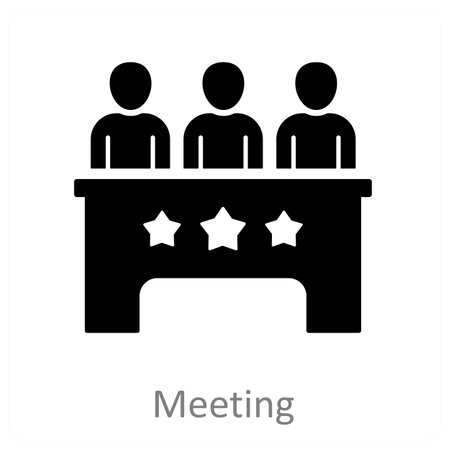 Meeting and teamwork icon conceptのイラスト素材